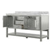 Affinity 61" Double Sink Vanity with White & Gray Carrara Marble Top-Frovial
