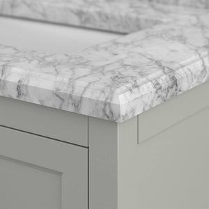 Affinity 61" Double Sink Vanity with White & Gray Carrara Marble Top-Frovial