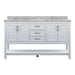 Affinity 61" Double Sink Vanity with White & Gray Carrara Marble Top-Frovial