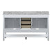 Affinity 61" Double Sink Vanity with White & Gray Carrara Marble Top-Frovial