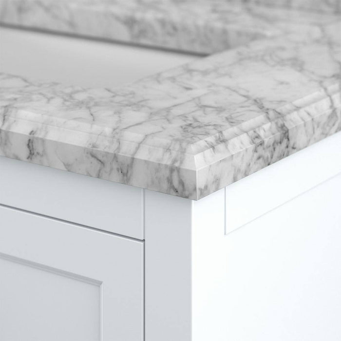 Affinity 61" Double Sink Vanity with White & Gray Carrara Marble Top-Frovial