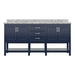 Affinity 72" Double Sink Vanity with White & Gray Carrara Marble Top-Frovial