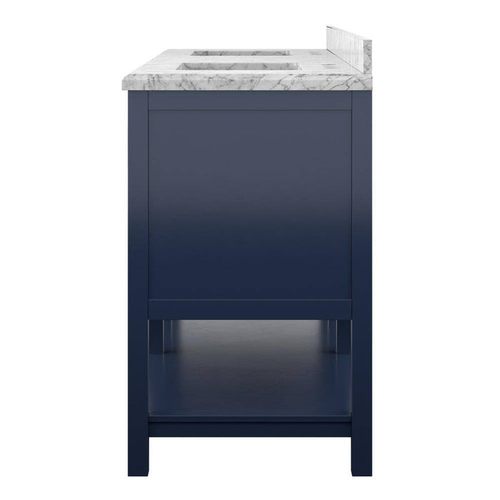 Affinity 72" Double Sink Vanity with White & Gray Carrara Marble Top-Frovial
