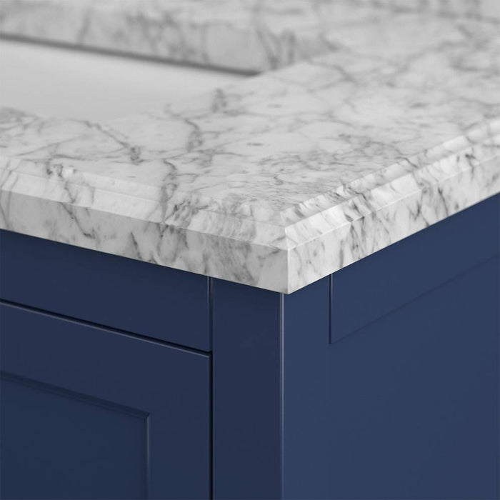 Affinity 72" Double Sink Vanity with White & Gray Carrara Marble Top-Frovial