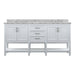 Affinity 72" Double Sink Vanity with White & Gray Carrara Marble Top-Frovial