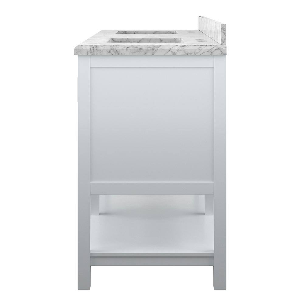 Affinity 72" Double Sink Vanity with White & Gray Carrara Marble Top-Frovial