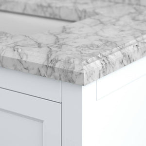 Affinity 72" Double Sink Vanity with White & Gray Carrara Marble Top-Frovial