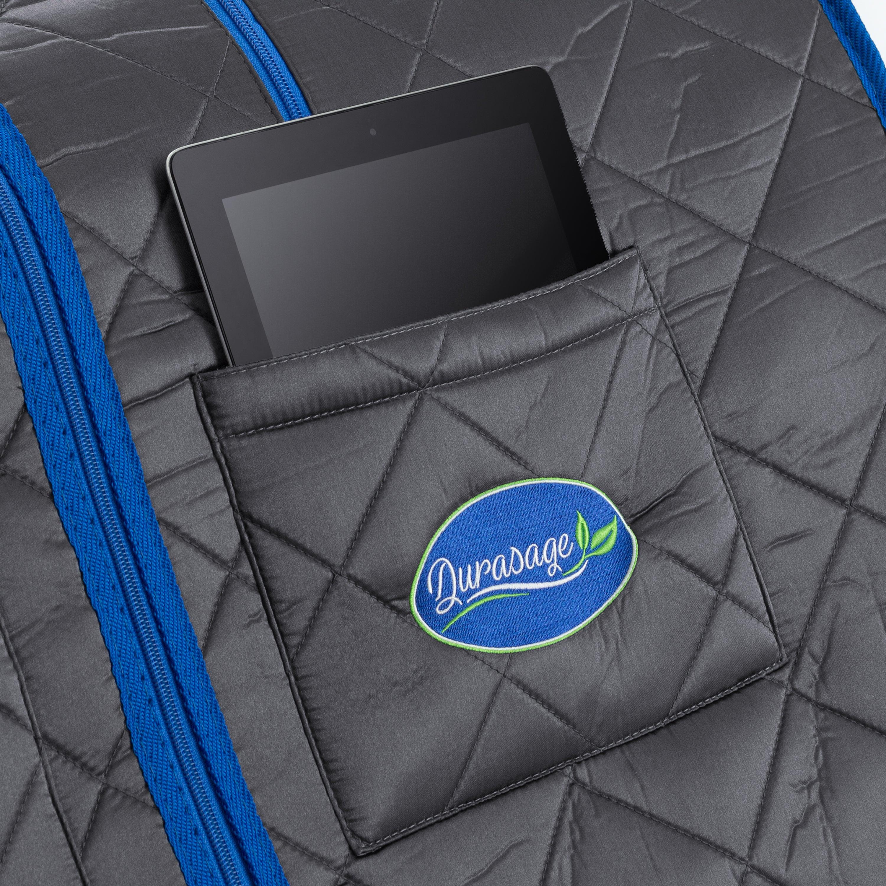 Personal Portable Infrared Sauna with Premium Chair, 30 Minute Timer, with Negative ION and Heated Footpad - Gray-Frovial