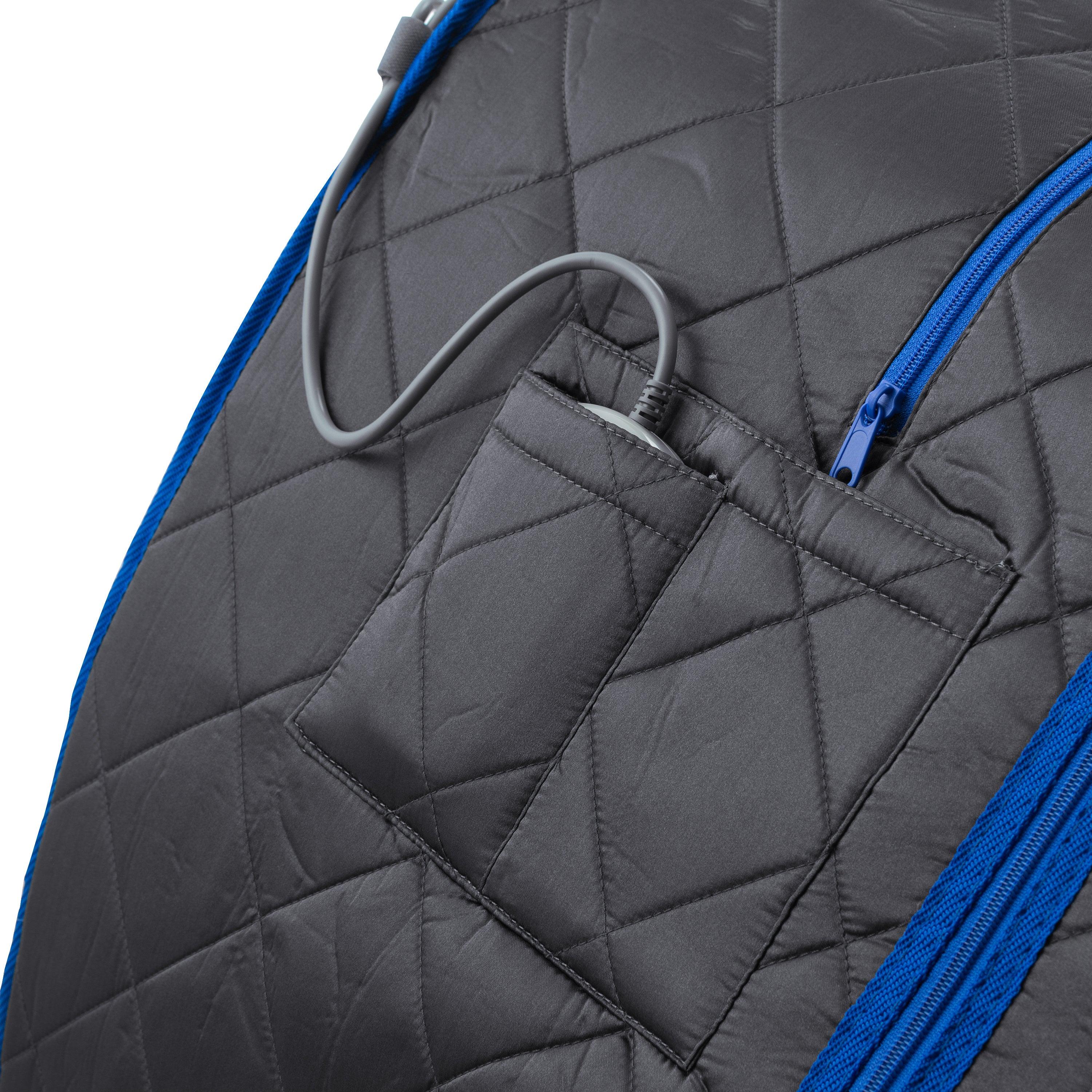 Personal Portable Infrared Sauna with Premium Chair, 30 Minute Timer, with Negative ION and Heated Footpad - Gray-Frovial