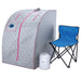 Durasage Lightweight Portable Personal Steam Sauna Spa for Relaxation at Home, 60 Minute Timer, 800 Watt Steam Generator, Chair Included - Pink Trim-Frovial