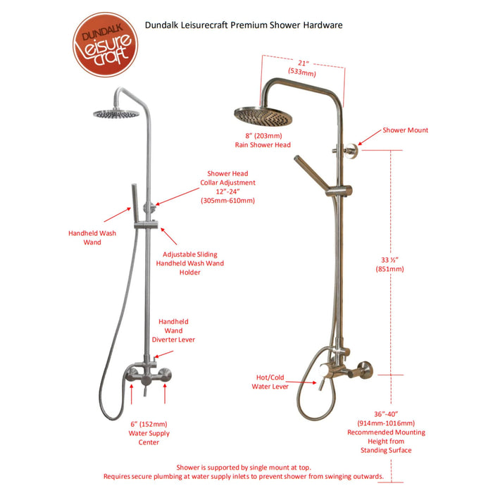 Leisurecraft Premium Shower Hardware-Frovial