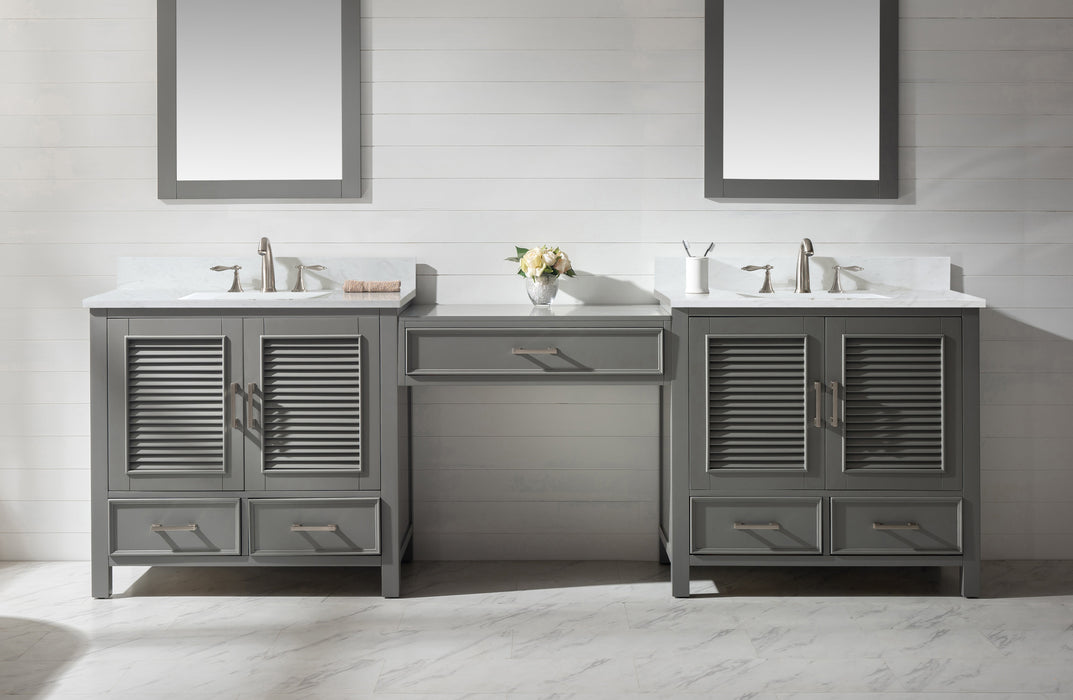 Estate 102" Double Sink Bathroom Vanity Modular Set with White Quartz Top-Frovial