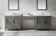 Estate 102" Double Sink Bathroom Vanity Modular Set with White Quartz Top-Frovial