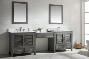 Estate 102" Double Sink Bathroom Vanity Modular Set with White Quartz Top-Frovial