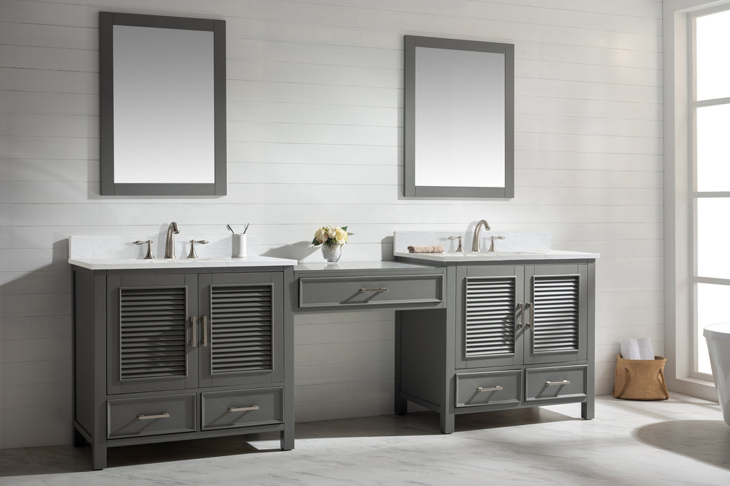 Estate 102" Double Sink Bathroom Vanity Modular Set with White Quartz Top-Frovial