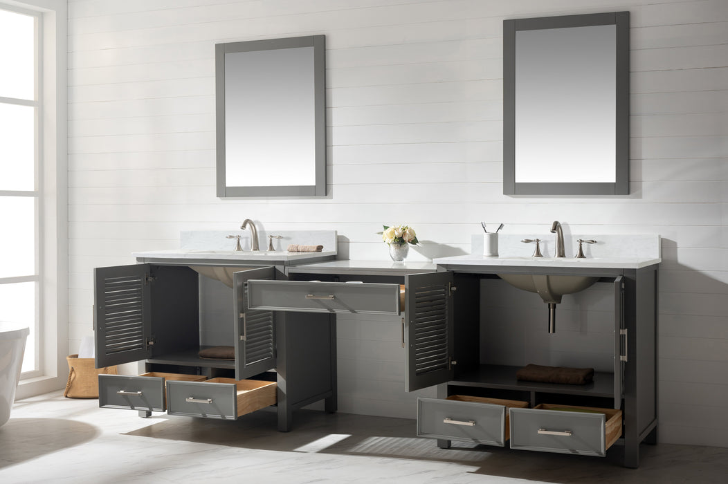 Estate 102" Double Sink Bathroom Vanity Modular Set with White Quartz Top-Frovial