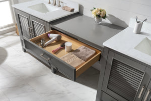 Estate 102" Double Sink Bathroom Vanity Modular Set with White Quartz Top-Frovial