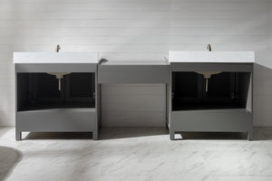 Estate 102" Double Sink Bathroom Vanity Modular Set with White Quartz Top-Frovial