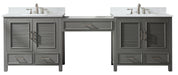 Estate 102" Double Sink Bathroom Vanity Modular Set with White Quartz Top-Frovial