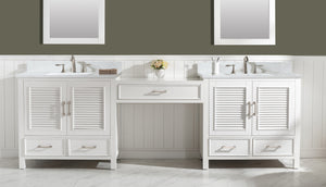 Estate 102" Double Sink Bathroom Vanity Modular Set with White Quartz Top-Frovial