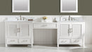 Estate 102" Double Sink Bathroom Vanity Modular Set with White Quartz Top-Frovial