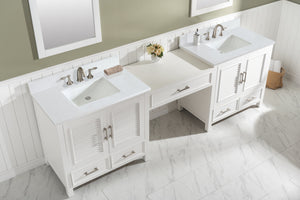 Estate 102" Double Sink Bathroom Vanity Modular Set with White Quartz Top-Frovial