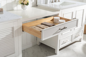 Estate 102" Double Sink Bathroom Vanity Modular Set with White Quartz Top-Frovial