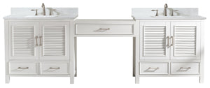 Estate 102" Double Sink Bathroom Vanity Modular Set with White Quartz Top-Frovial