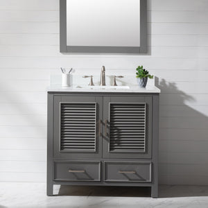 Estate 36" Single Vanity with White Quartz Top-Frovial