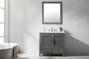 Estate 36" Single Vanity with White Quartz Top-Frovial
