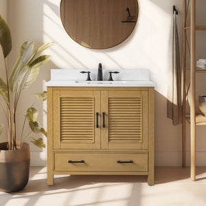 Estate 36" Single Vanity with White Quartz Top-Frovial