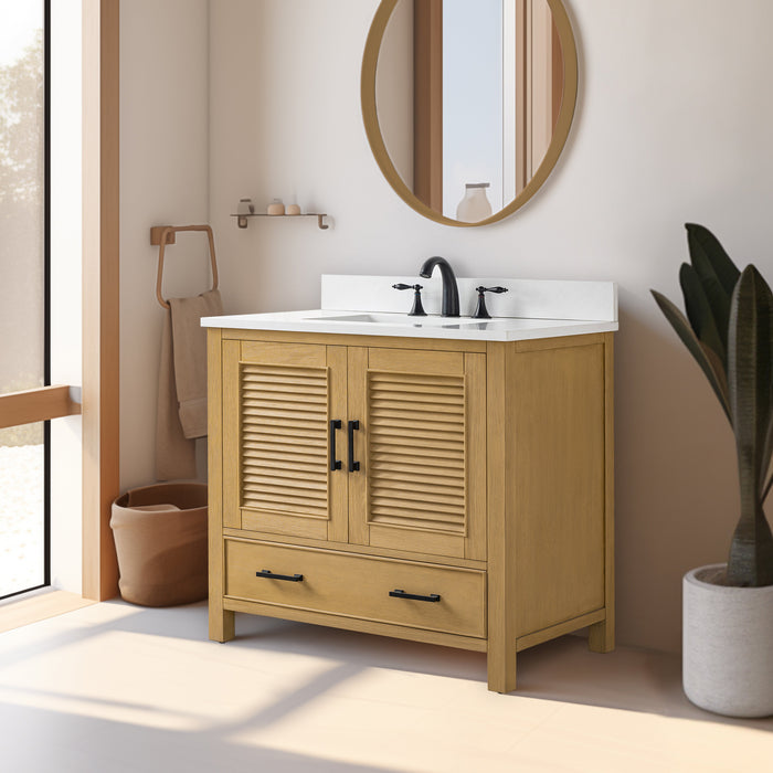 Estate 36" Single Vanity with White Quartz Top-Frovial