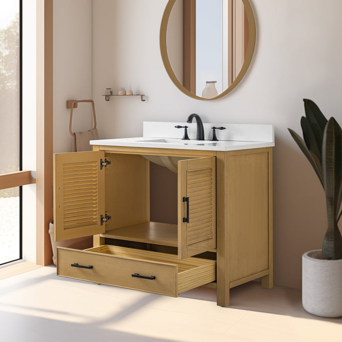 Estate 36" Single Vanity with White Quartz Top-Frovial