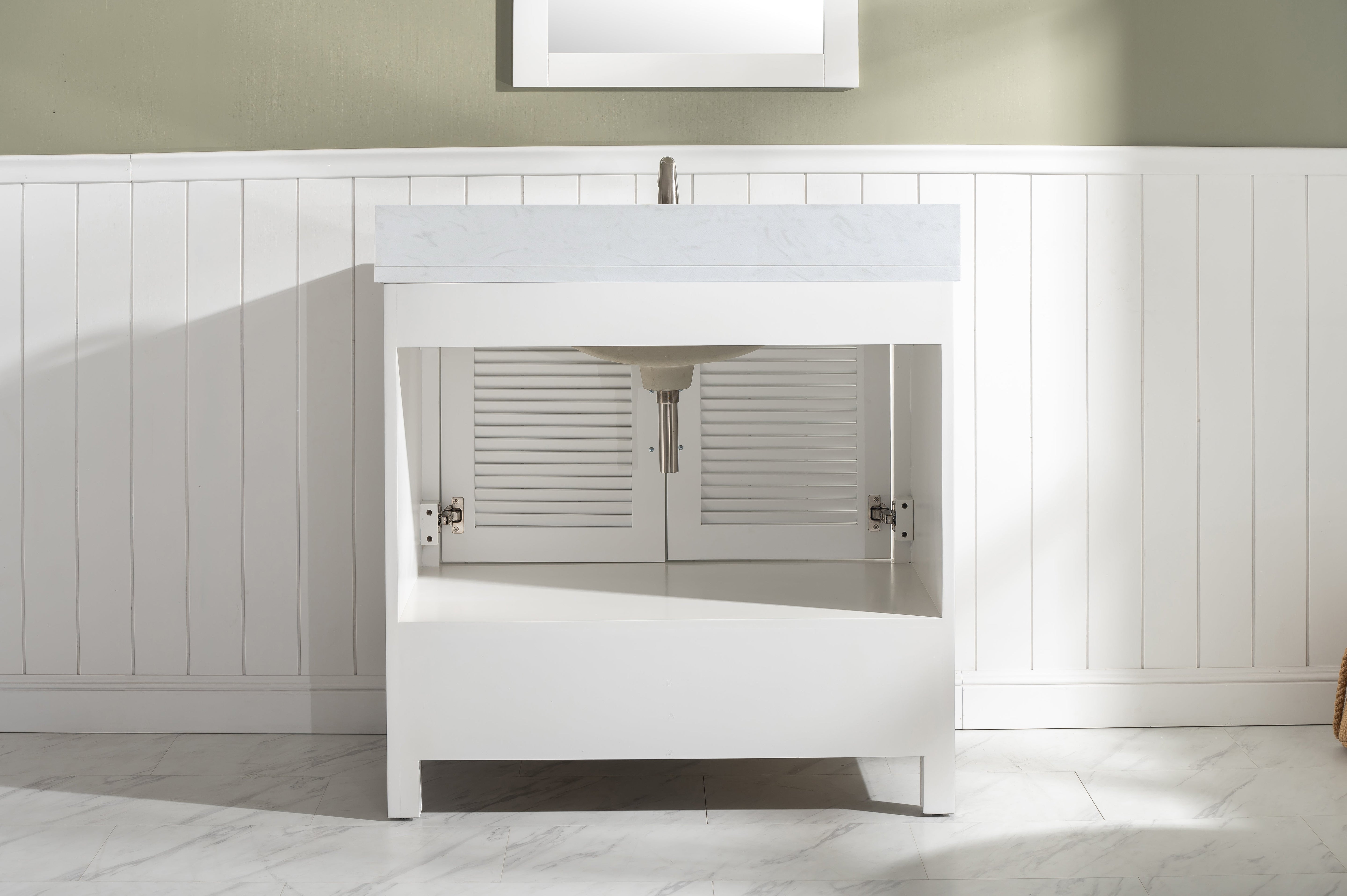 Estate 36" Single Vanity with White Quartz Top-Frovial