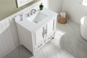 Estate 36" Single Vanity with White Quartz Top-Frovial