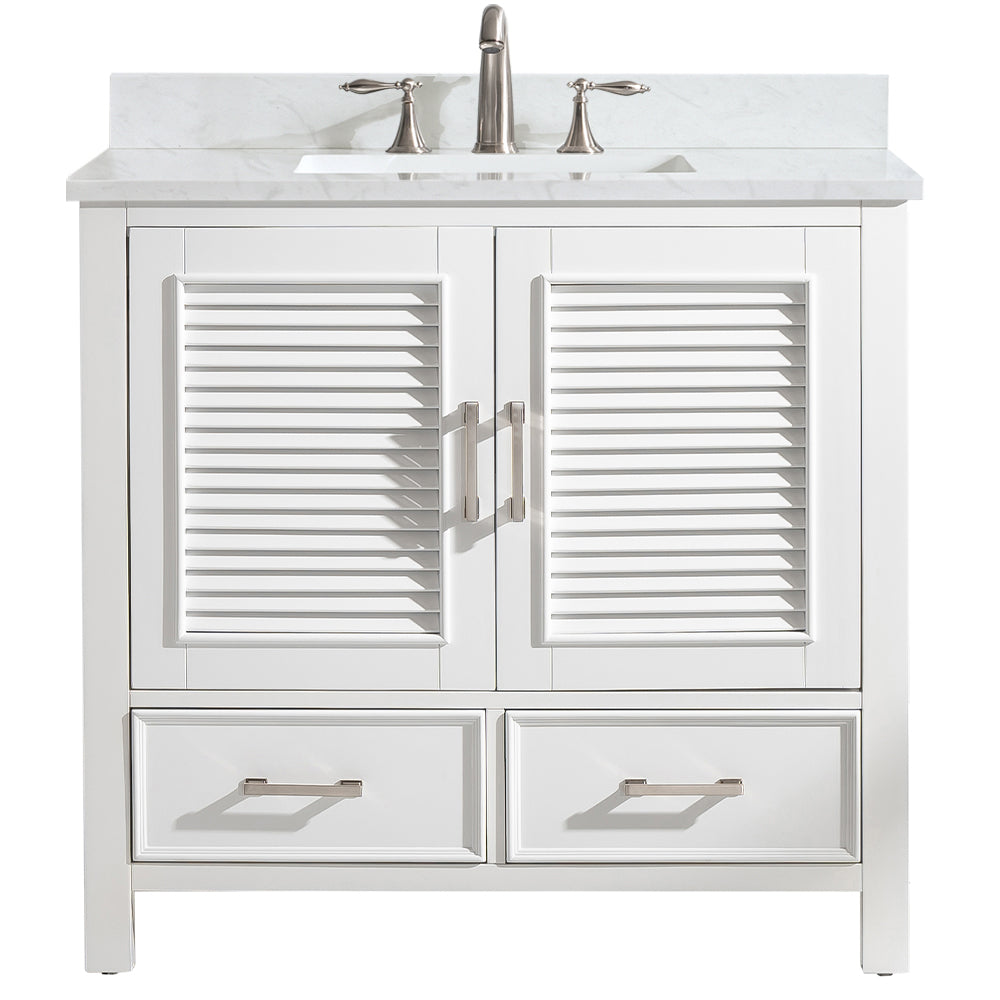 Estate 36" Single Vanity with White Quartz Top-Frovial