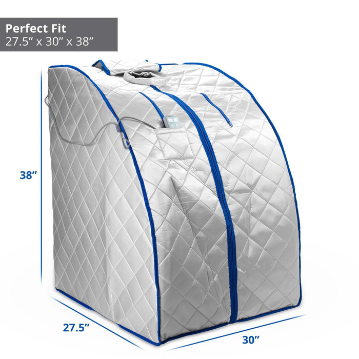 Infrared Heated Personal Sauna with Heating Foot Pad and Chair-Frovial