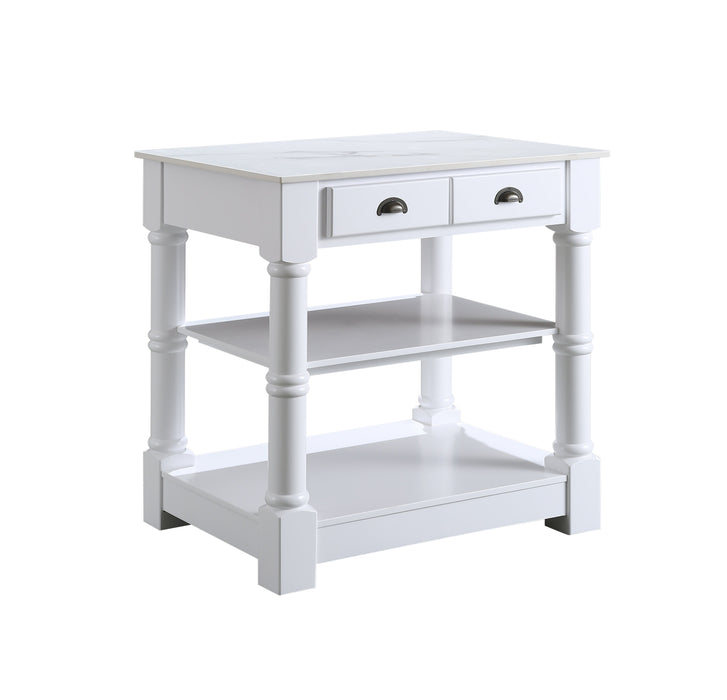 Monterey 36 " Kitchen Island With Sintered Stone Countertop in White