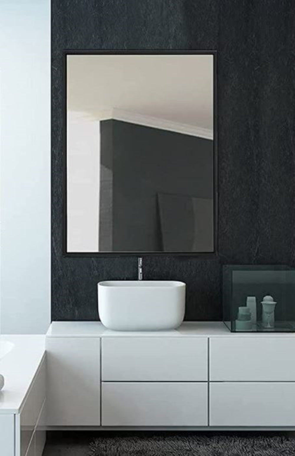 Vera 24" x 32" Rectangular Vanity Mirror with Modern Metal Frame-Frovial