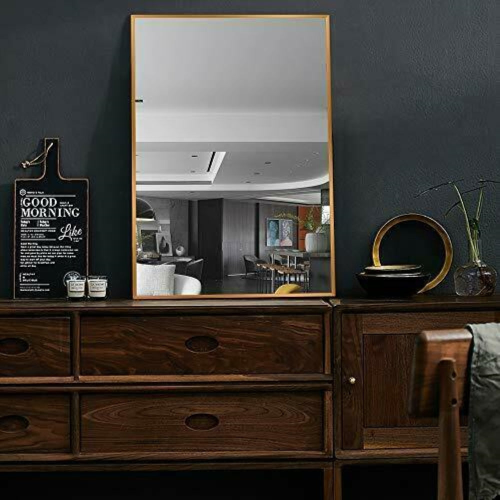 Vera 24" x 32" Rectangular Vanity Mirror with Modern Metal Frame-Frovial