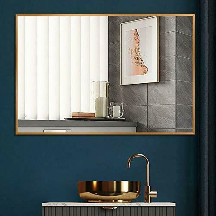 Vera 24" x 32" Rectangular Vanity Mirror with Modern Metal Frame-Frovial