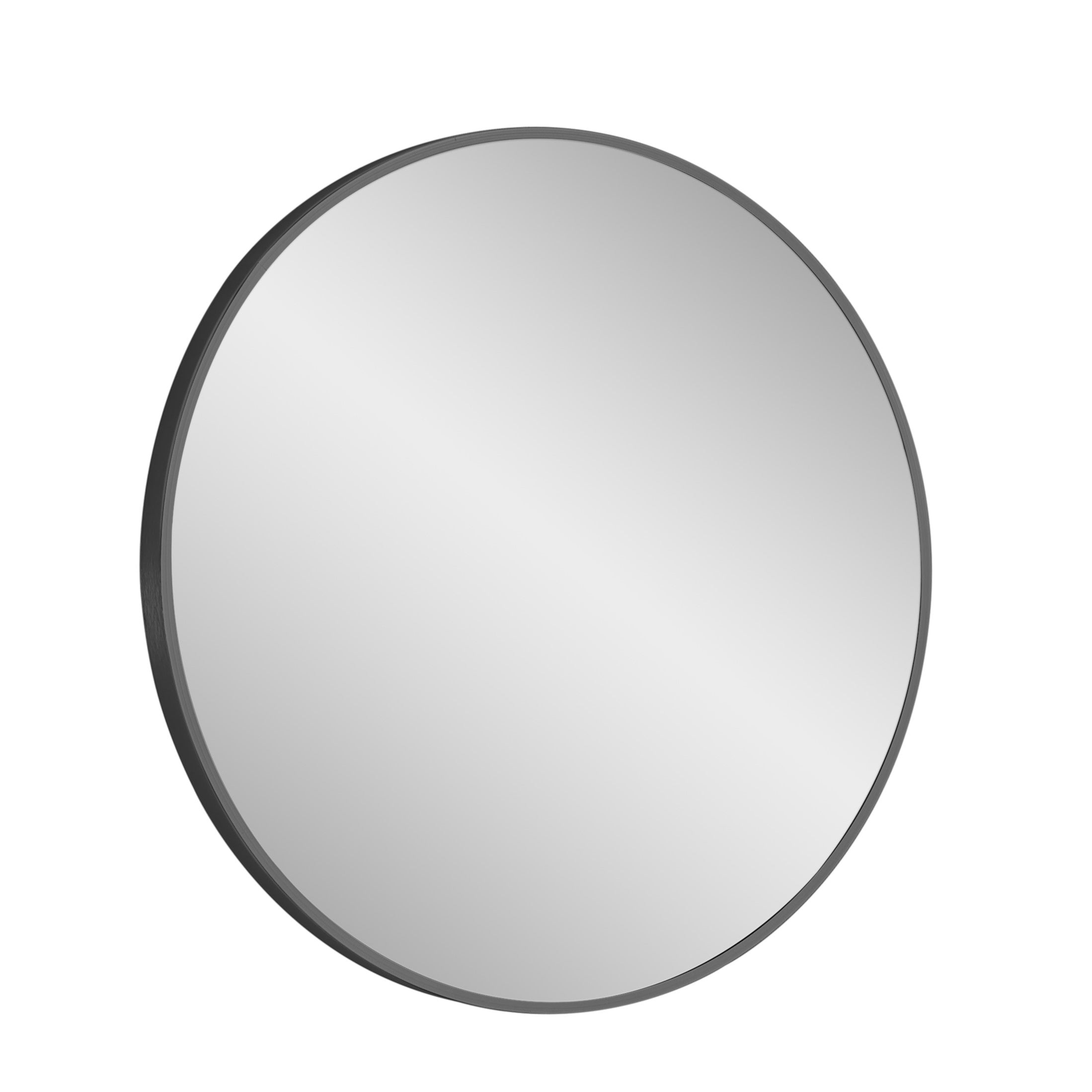 Vera 28" x 28" Round Vanity Mirror with Stainless Steel Frame-Frovial
