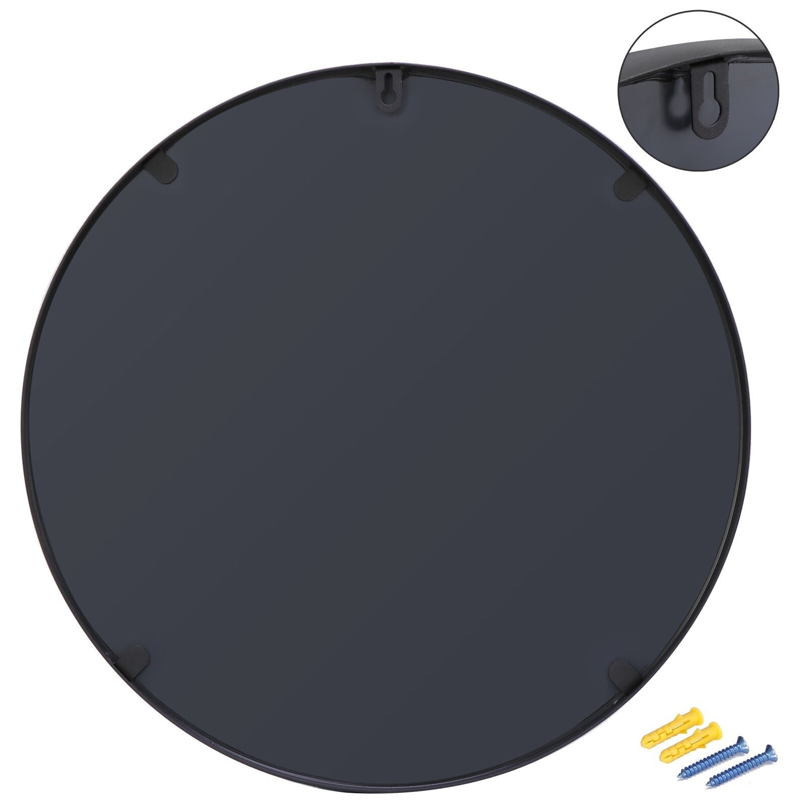 Vera 28" x 28" Round Vanity Mirror with Stainless Steel Frame-Frovial