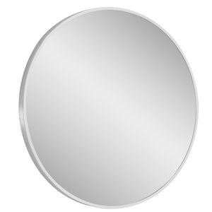 Vera 28" x 28" Round Vanity Mirror with Stainless Steel Frame-Frovial