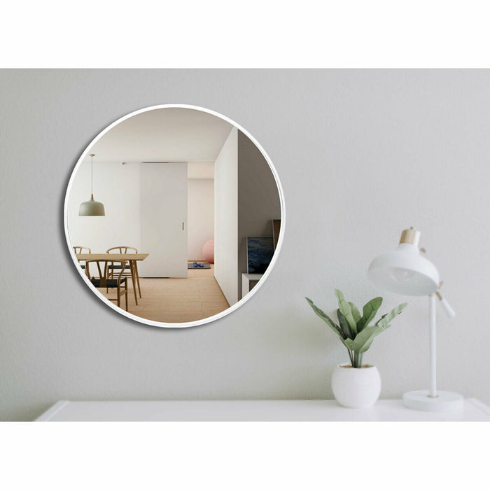 Vera 28" x 28" Round Vanity Mirror with Stainless Steel Frame-Frovial