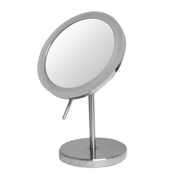 Round Freestanding Led 5X Magnified Mirror-Frovial