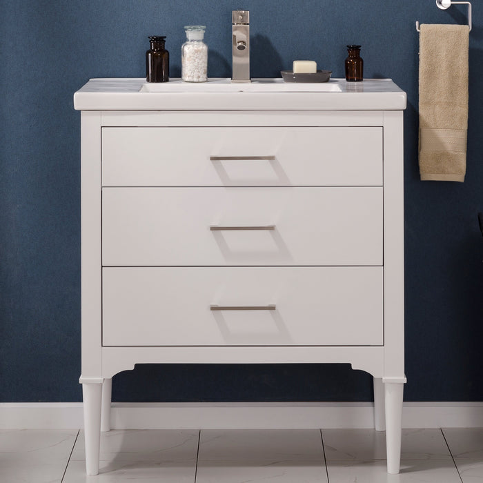 Mason 30" Single Sink Vanity with Porcelain Top-Frovial