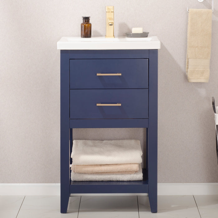 Cara 20" Single Sink Vanity with Porcelain Top-Frovial