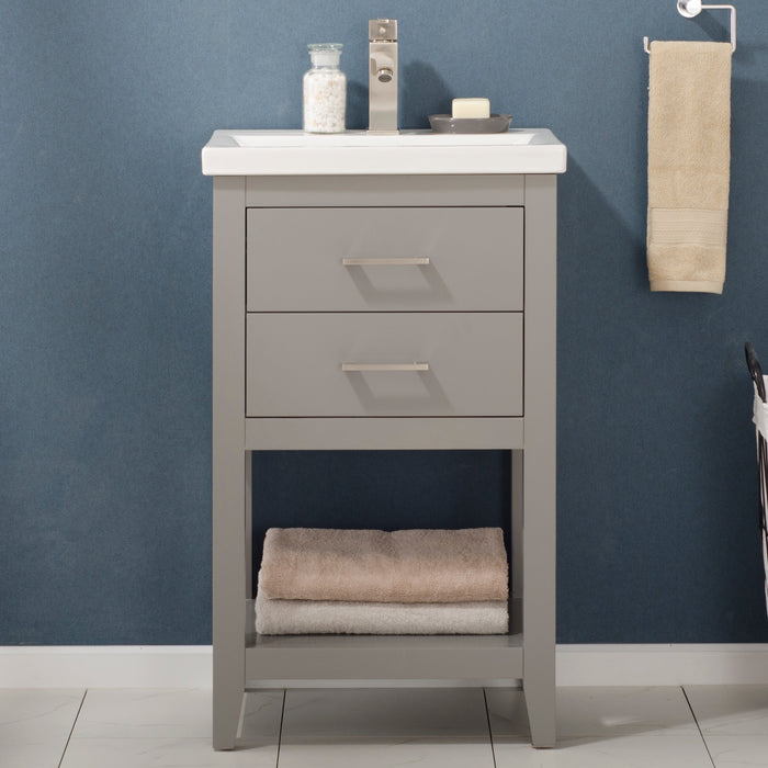 Cara 20" Single Sink Vanity with Porcelain Top-Frovial
