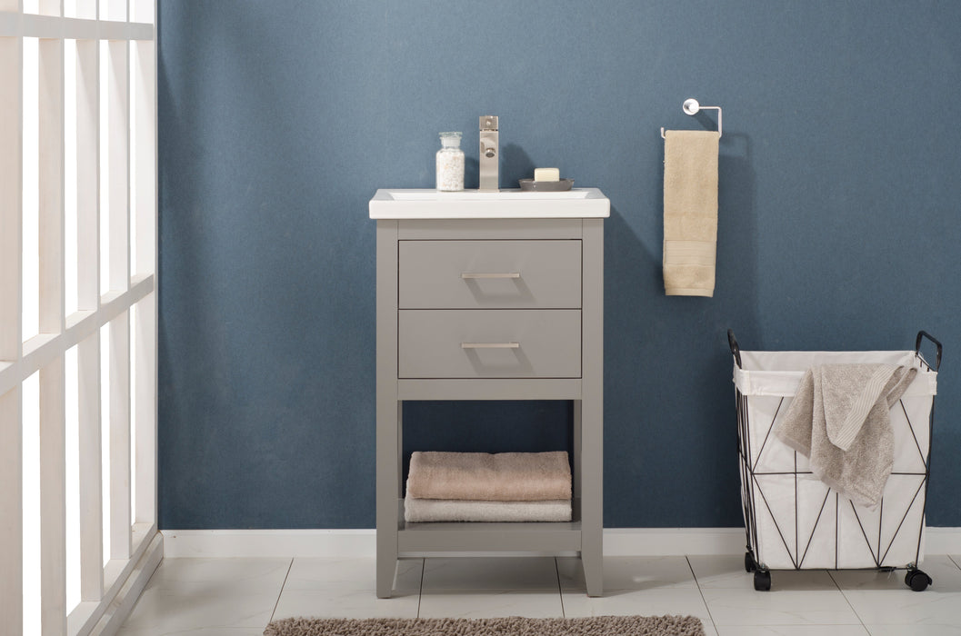 Cara 20" Single Sink Vanity with Porcelain Top-Frovial